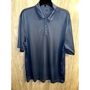 Nike Golf Metalic Blue Golf Pullover Breathable Polo Shirt Mens L